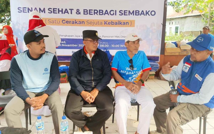 Imam Musanto saat menghadiri Program Satu Gerakan Sejuta Kebaikan di wilayah Pancoran Mas Depok 