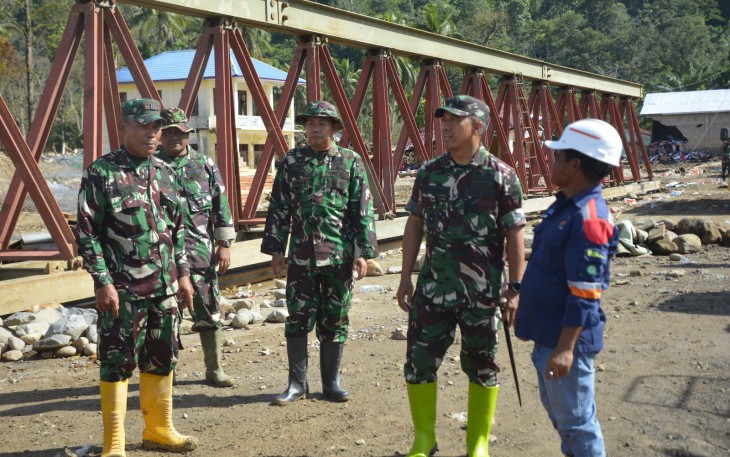 Danrem 023/KS Tinjau Percepatan Pembangunan Jembatan Bailey Penghubung Tapsel-Tapteng
