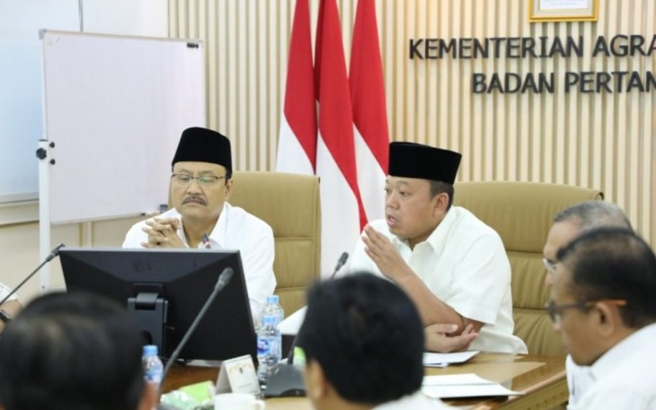 Mensos Saifullah Yusuf bersama Menteri ATR/BPN Nusron Wahid di Jakarta, Rabu (30/4)