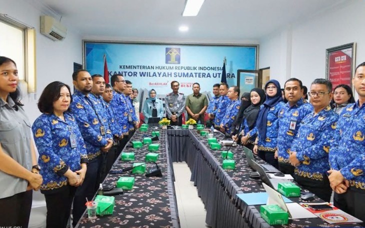 Kementerian Hukum Sumut Lakukan Poto Bersama Usai Kegiatan  Pendalaman Materi.