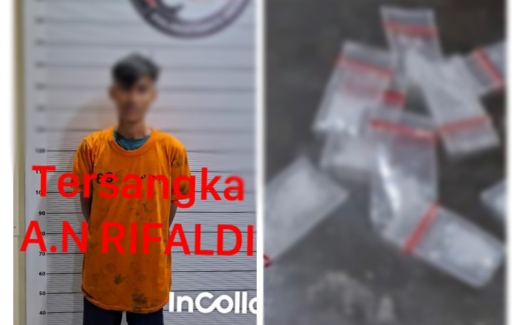 Diduga Pelaku Pengedar Sabu Ditangkap Satuan Reserse Narkoba Polrestabes Medan.