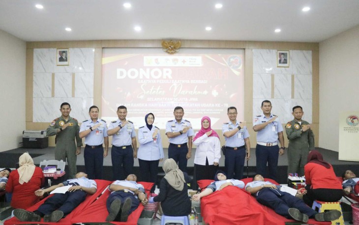 Donor darah Lanud Atang Sendjaja, Bogor, Selasa (8/7)