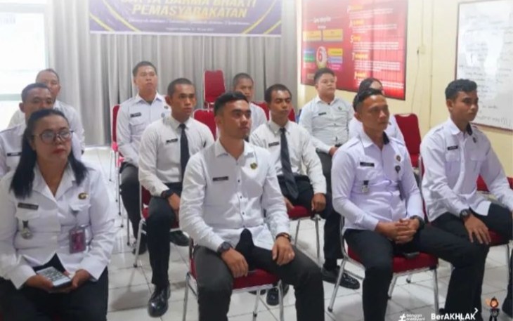 Jajaran Rutan Pangkalan Brandan Mengikuti Arahan Secara Virtual.