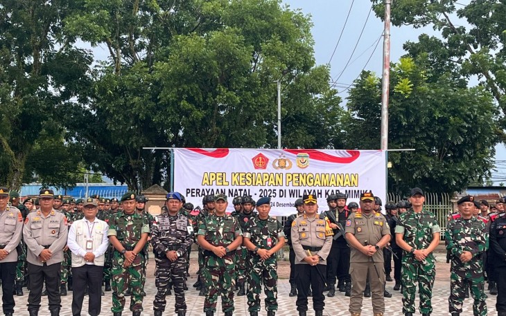 Foto bersama usai Apel Kesiapan Pengamanan Perayaan Natal 2025