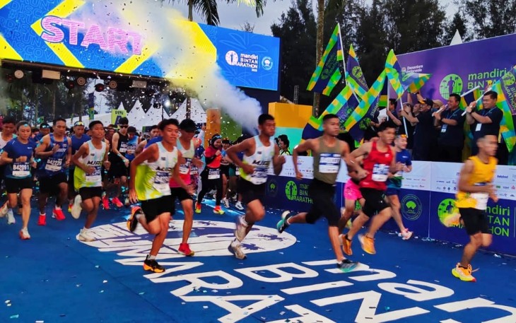 Mandiri Bintan Marathon 2025 di kawasan Wisata Bintan Resort, Plaza Lagoi Bintan, Kecamatan Telok Sebong, Kabupaten Bintan, Provinsi Kepri, Minggu (09/11/2025).