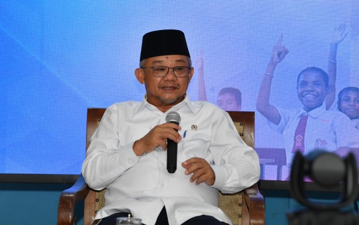 Mendikdasmen, Abdul Mu’ti pada taklimat media TKA, di Jakarta (22/12). 