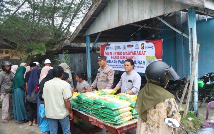 Polres Aceh Singkil saat Gelar Pasar GPM di 7 Lokasi
