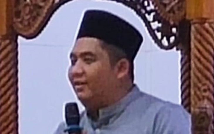 Roby dalam sambutannya saat melaksanakan Safari Ramadhan 1446 H di Masjid Baitul Makmur Tanjung Uban, Selasa (1103).