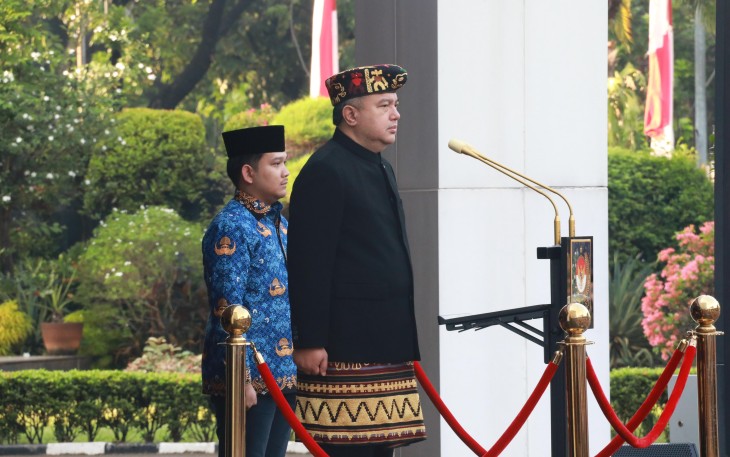 Sekjen Kemendagri Tomsi Tohir bertindak sebagai inspektur upacara
