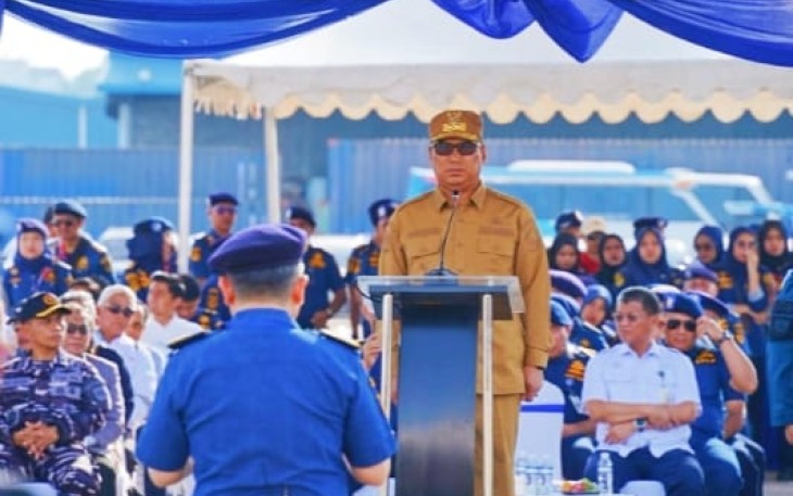 Wagub Nyanyang saat Pimpin Apel Gelar Pasukan National Marpolex 2025