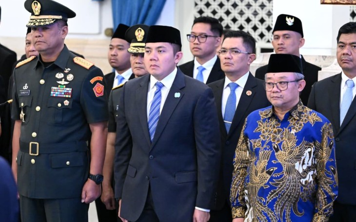 Wakil Panglima TNI Jenderal TNI Tandyo Budi Revita saat Hadiri Pengukuhan Paskibraka Tingkat Pusat 2025 di Istana Negara, Jakarta Pusat, Sabtu (16/8/2025).