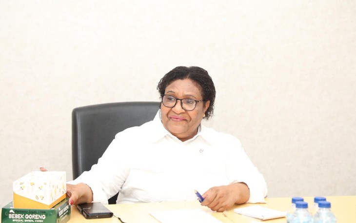 Wamendagri Ribka Haluk saat memimpin Rapat Persiapan Pembangunan 2.200 Unit Rumah di Provinsi Papua Pegunungan yang berlangsung di Gedung Kementerian Perumahan dan Kawasan Permukiman (PKP), Jakarta, Rabu (20/8/2025).