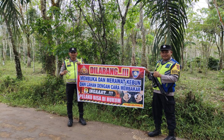 Polsek Belitang III Giat Melaksanakan Imbauan dan Sosialisasi Kepada Masyarakat Masalah Karhutla