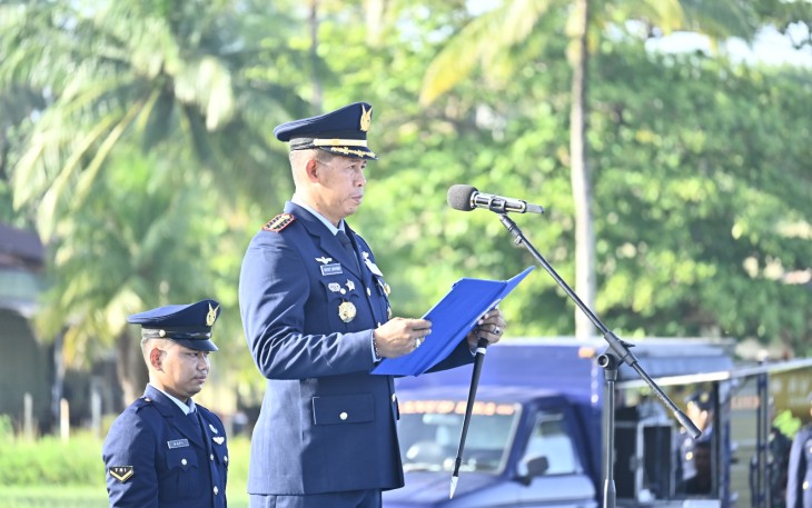 Danlanud RSA Natuna Jadi Inspektur Upacara Peringatan Hari Lahir Pancasila Tahun 2025