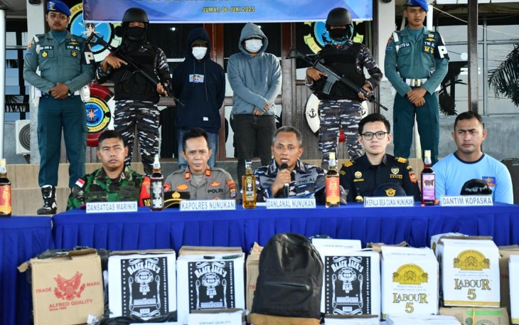 TNI AL Gagalkan Penyelundupan Miras Senilai Rp 190 Juta di Nunukan