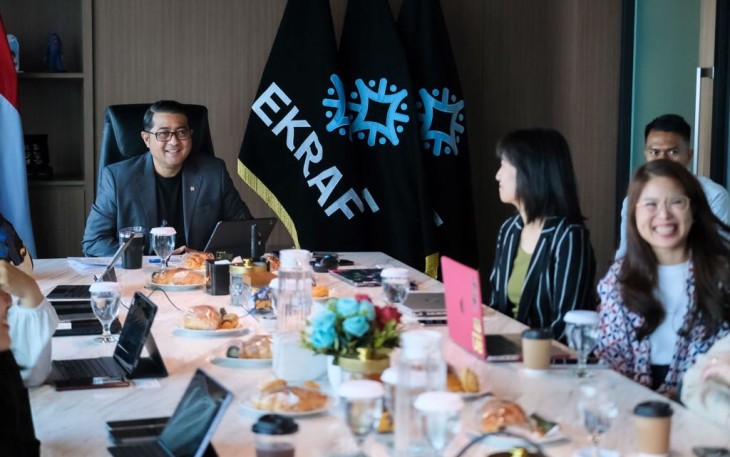 enteri Ekonomi Kreatif (Menteri Ekraf), Teuku Riefky Harsya menerima audiensi Pop Mart International Group di Kantor Kementerian Ekonomi Kreatif, Jakarta