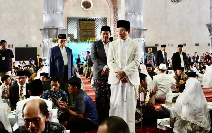 Menteri Agama (Menag) Nasaruddin Umar hadir memberi nasihat pernikahan.