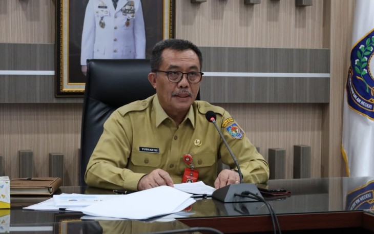 Kepala Badan Strategi Kebijakan Dalam Negeri (BSKDN) Kemendagri, Yusharto Huntoyungo saat membuka acara Musrenbang Rencana Kerja Pemerintah Daerah (RKPD) Provinsi Sulbar Tahun 2026 secara daring di Jakarta, Selasa, 29 April 2025