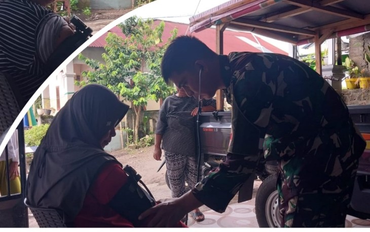 Tim Nakes TMMD 123 Kodim 1310/Bitung Berikan Pelayanan Kesehatan Keliling Kepada Warga 