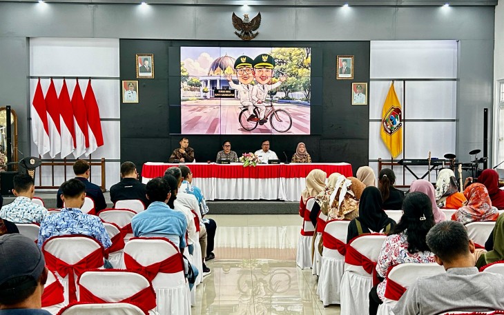 Kegiatan bertajuk Fasilitasi Pendampingan Pandu Literasi Digital UMKM Naik Kelas Batch 8, di Ruang Anthurium, Rumah Dinas Bupati Karanganyar, Jumat (20/2/2026).