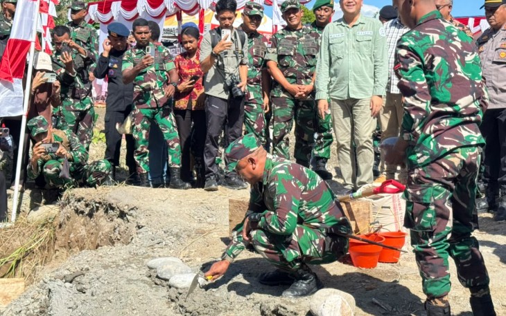 Pangdam XVII/Cenderawasih saat Pimpin Peletakan Batu Pertama Jembatan Garuda Merah Putih di Mimika