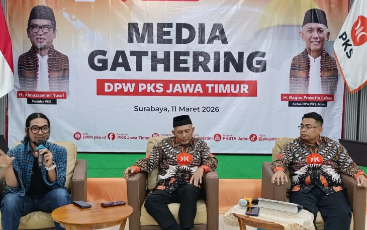 Media Gathering bersama wartawan di Kantor DPW PKS Jatim, Rabu (11/3/2026).