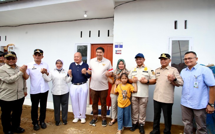 Penyerahan Kunci Tahap Satu 120 Unit Hunian Tetap untuk Rakyat Korban Bencana di Kabupaten Tapsel, Sumut, Jumat (27/3/2026).