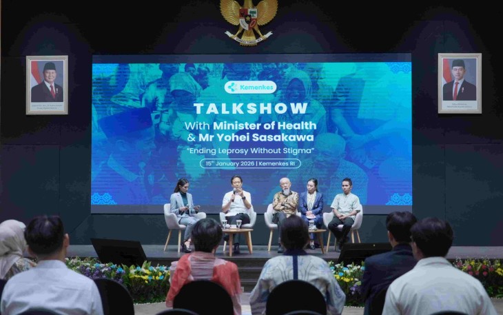 Menkes Budi Gunadi Sadikin dalam talkshow di gedung Kemenkes, Jakarta, Kamis (15/1)