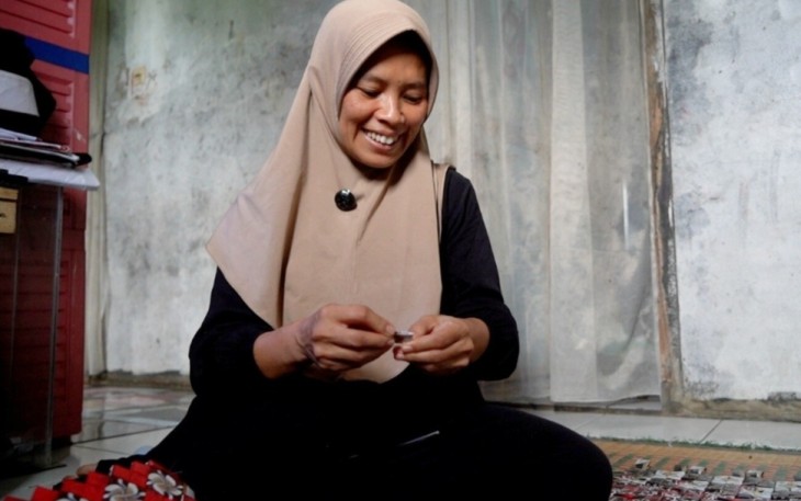 Ibu Siti Sumiati warga kampung Cikupa, Kecamatan Cigombong penerima bantuan PKH