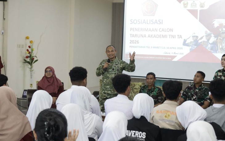 Sosialisasi Penerimaan Calon Taruna Akademi TNI TA 2026 di SMA Averos 