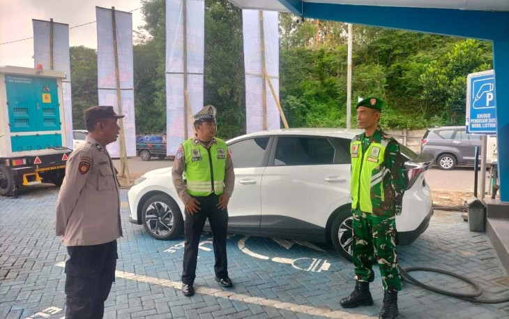 Pengamanan di rest area Saradan