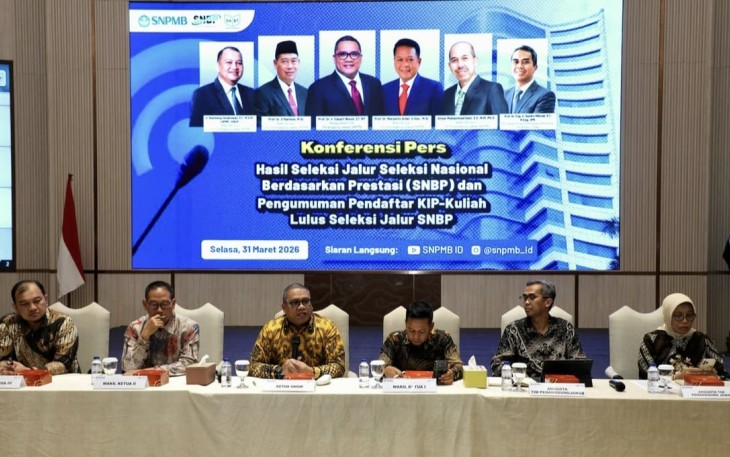Kemdiktisaintek saat umumkan hasil SNBP 2026 di Jakarta, Selasa (31/3)