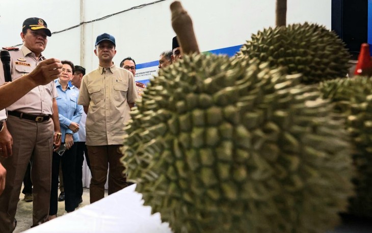 Mentrans Iftitah saat melepas ekspor durian parigi moutong