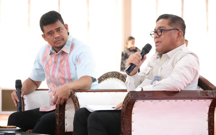 Kakanwil Ditjen Imigrasi Sumut, Parlindungan saat audiensi bersama Gubsu Bobby Nasution, Kamis (23/4)