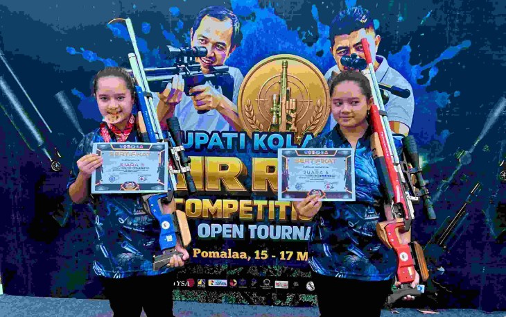 Aurellia dan Clarisa di Turnamen Menembak Bupati Kolaka Cup 2025