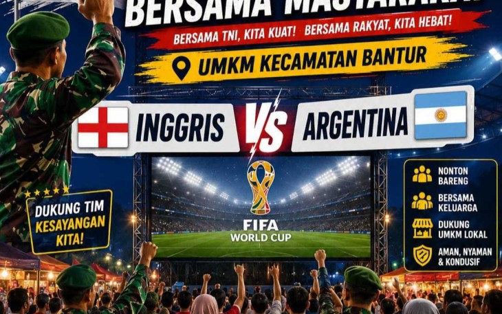 Koramil 0818/12 Bantur Gelar Nobar Piala Dunia 2026