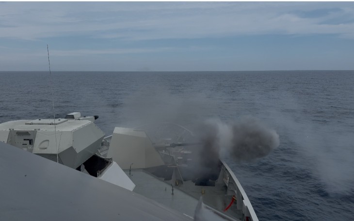 Penembakan meriam-76 di Sea Phase Exercise Orruda 2026