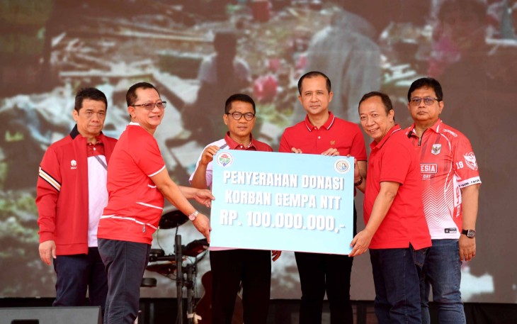Aksi peduli NTT dari Kemendes-Kementrans di Jakarta, Selasa (18/8)