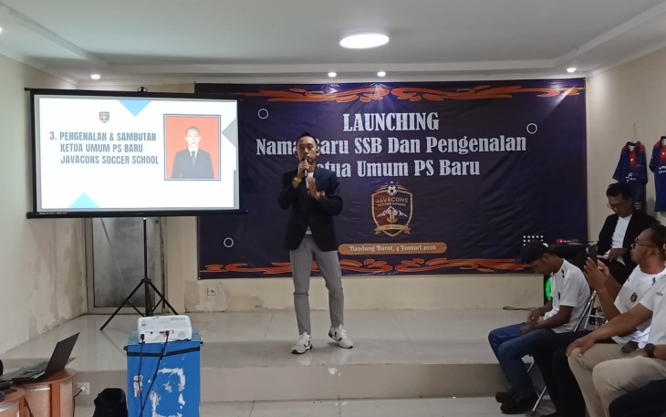 Launching SSB Javacons Soccer School di Kabupaten Bandung Barat, Minggu (4/1/26)