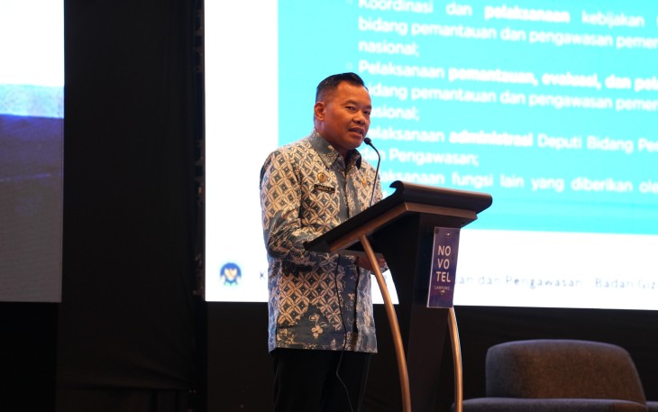 Kedeputian Pemantauan dan Pengawasan Wilayah I menggelar Rapat Konsolidasi Program MBG bersama Kepala Satuan Pelayanan Pemenuhan Gizi (KaSPPG), mitra, dan yayasan se-Provinsi Lampung pada Sabtu (14/2)