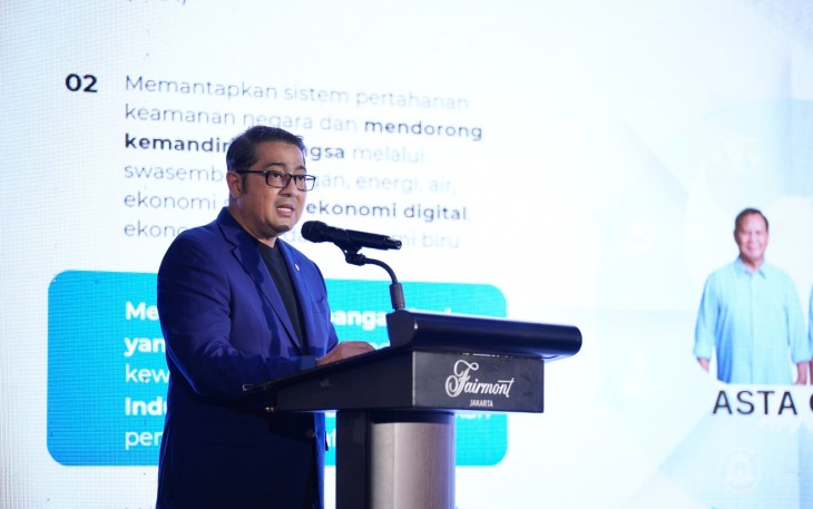 Menteri Ekonomi Kreatif, Teuku Riefky Harsya,  menghadiri peluncuran Wolvesight, sebuah platform aplikasi inovasi cyber security berbasis artificial intelligence (AI), Jakarta, Kamis (4/6/2026)