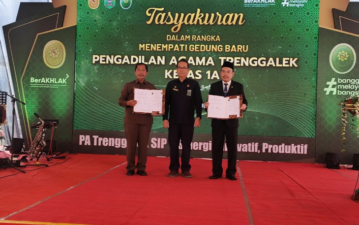 Kasdim 0806/Trenggalek dan Forkopimda Hadiri Tasyakuran Gedung Baru Pengadilan Agama Trenggalek