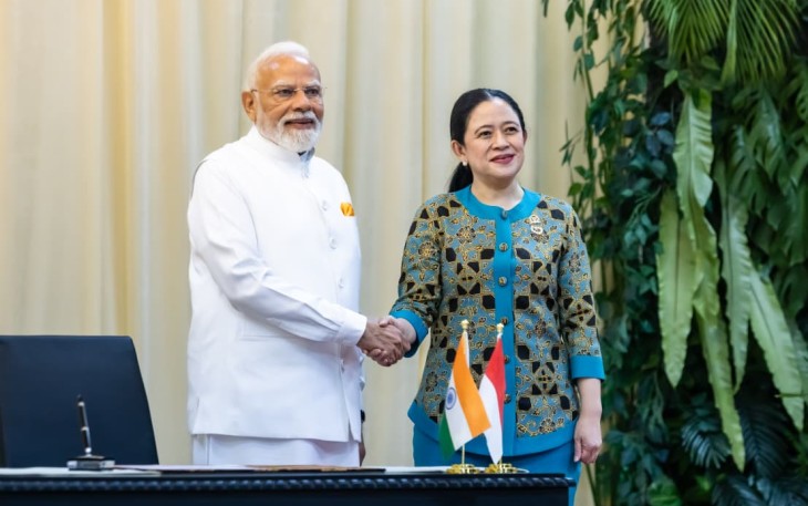 Ketua DPR RI Puan Maharani menerima kunjungan kenegaraan Perdana Menteri (PM) India, Narendra Modi beserta jajarannya di Gedung DPR RI