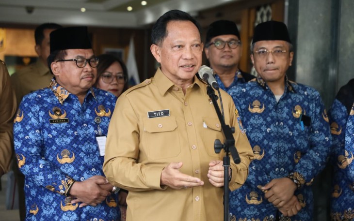 Menteri Dalam Negeri (Mendagri) Muhammad Tito Karnavian sekaligus Ketua Satuan Tugas (Kasatgas) Percepatan Rehabilitasi dan Rekonstruksi