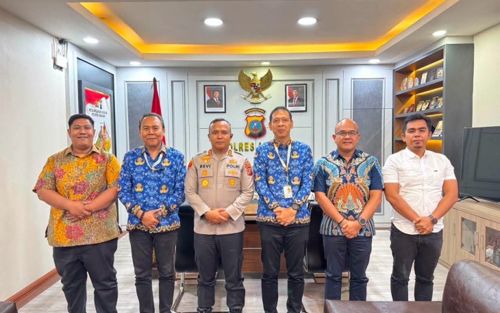Kapolres Asahan AKBP Revi Nurvelani, S.H., S.I.K., M.H., menerima kunjungan silaturahmi Kepala Kantor Agraria dan Tata Ruang/Badan Pertanahan Nasional (ATR/BPN) Kabupaten Asahan di Mapolres Asahan, Jumat (17/7/2026)