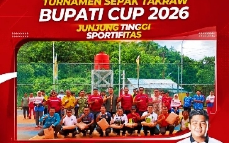 Resmi di Buka Turnamen Sepak Takraw Bupati Cup 2026