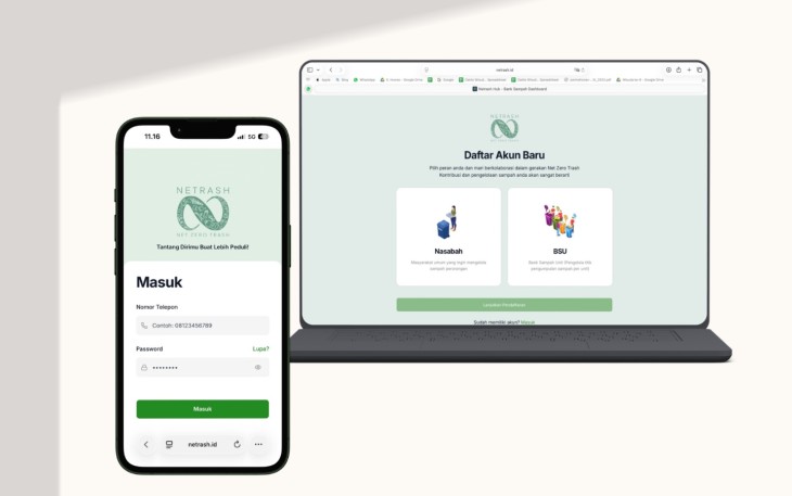 Aplikasi Netrash yang dapat diakses melalui https://netrash.id/
