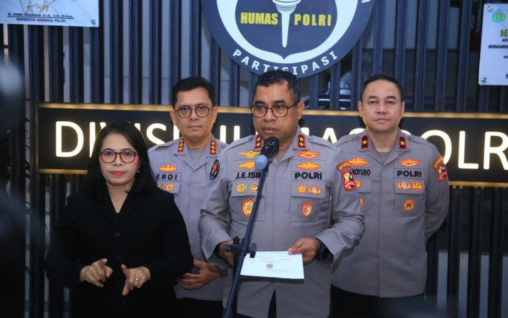 Kadiv Humas Polri Irjen Pol. Johnny Eddizon Isir dalam keterangannya di Jakarta, Sabtu (15/8/2026)