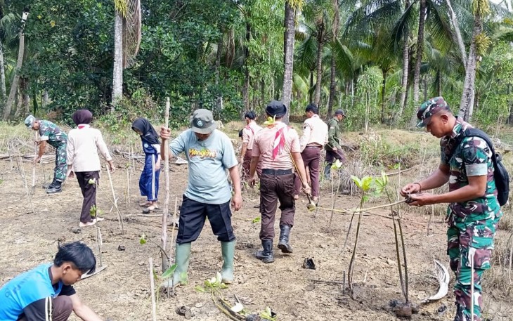 Koramil 0806-11/Panggul Tanam Mangrove di Pantai Kili-Kili