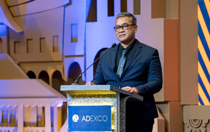 Deputi Bidang Sistem dan Strategi Badan Nasional Penanggulangan Bencana (BNPB) Dr. Raditya Jati saat memberikan sambutan pada pembukaan The 3rd  Global Forum for Sustainable Resilience (GFSR) dan ADEXCO 2026, di JiExpo Kemayoran Jakarta, Rabu (9/9)